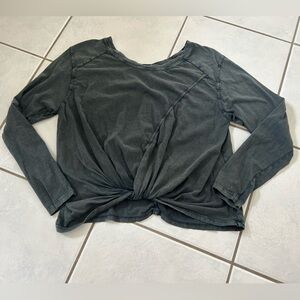 Zella Charcoal Long Sleeve Twist Top
